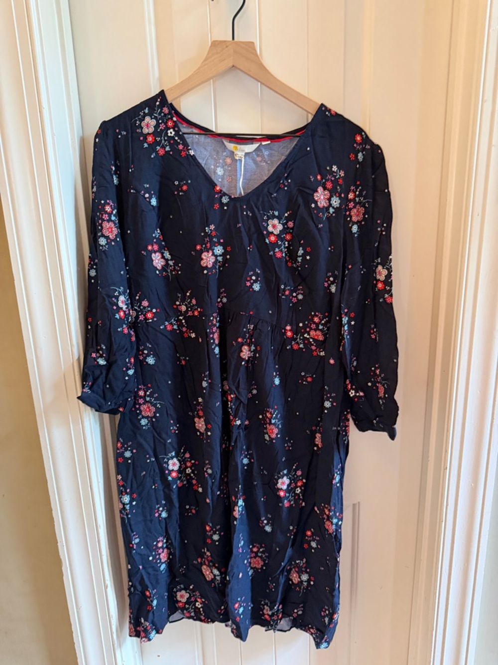 NWT Boden navy floral dress 18 Long